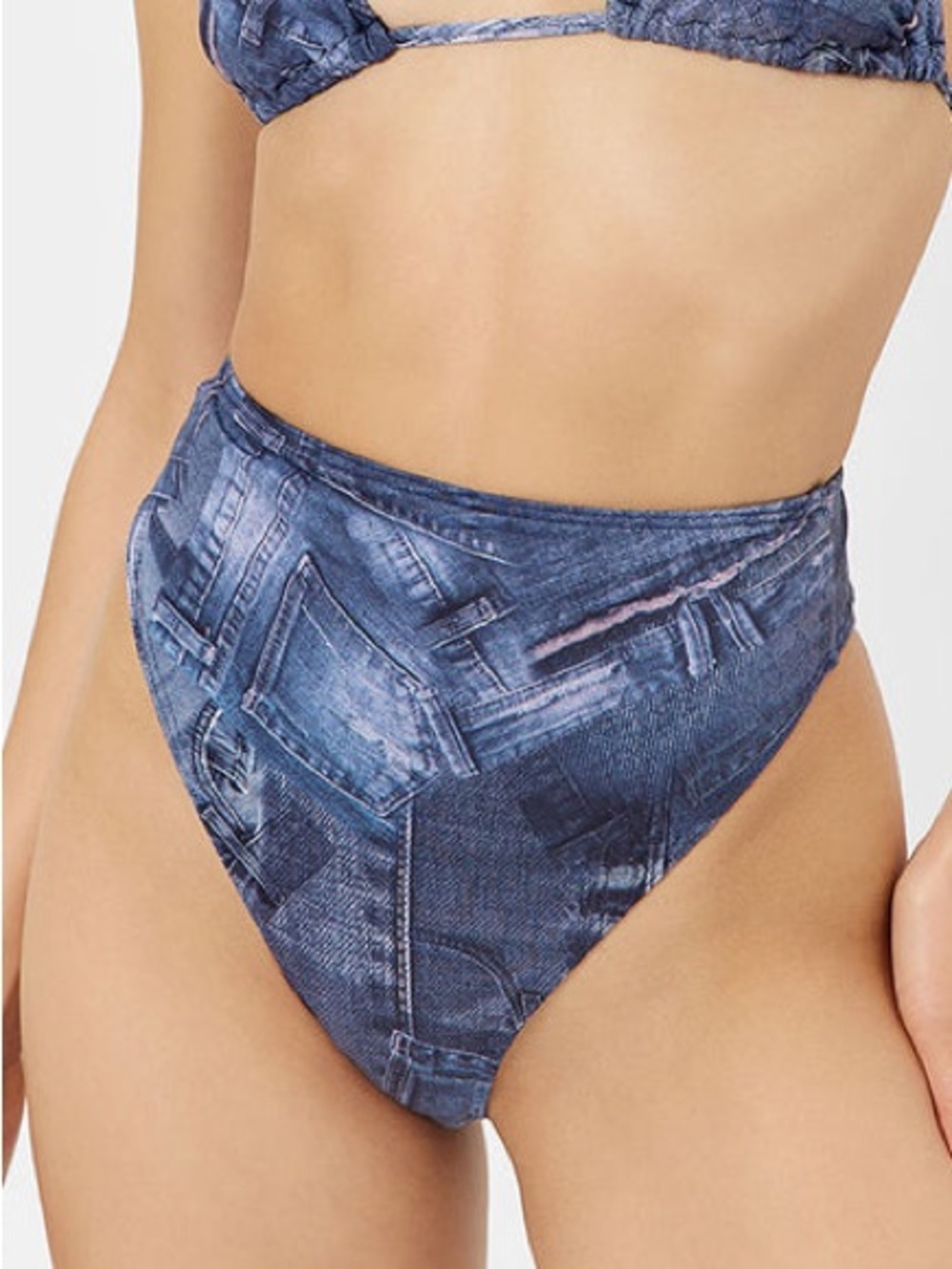 Frankie’s Bikinis Denim Print Anne Bikini Bottom